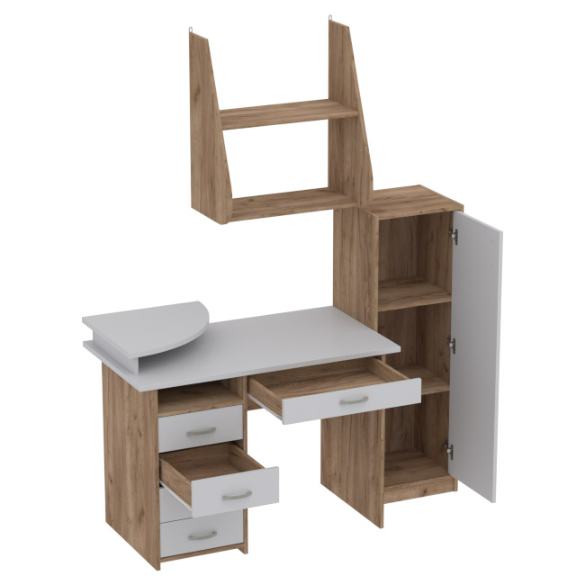 Комплект офисной мебели КП-14 цвет Дуб Крафт+Серый