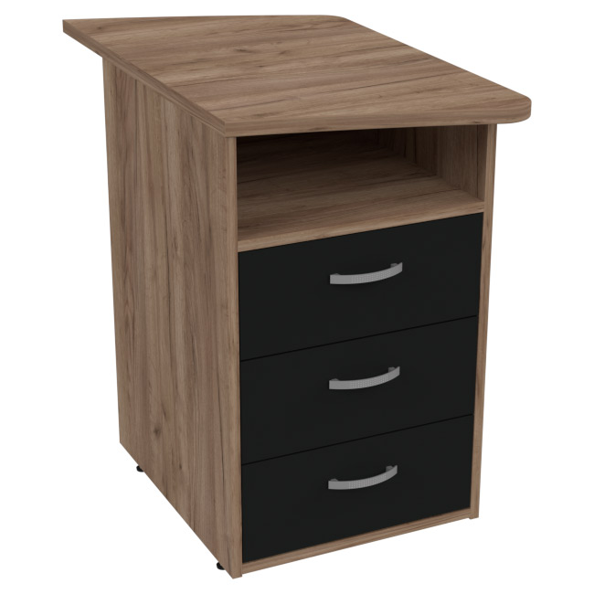 Приставная тумба ТРК-18П «Оптима 32+» Дуб Крафт+Черный