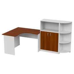 Комплект офисной мебели КП-10 цвет Белый+Орех Итальянский