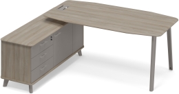 Стол руководителя на опорной тумбе левый Вяз-Мокко ТМ М1 109 ВЛ ВЛ МП 196,4/164,2/75,6