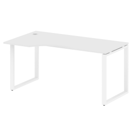 Стол криволинейный левый на О-образном м/к METAL SYSTEM БО.СА-1 Л Белый Белый