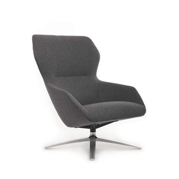 Кресло Riva Design F1705 с подставкой для ног Темно-серое Кашемир