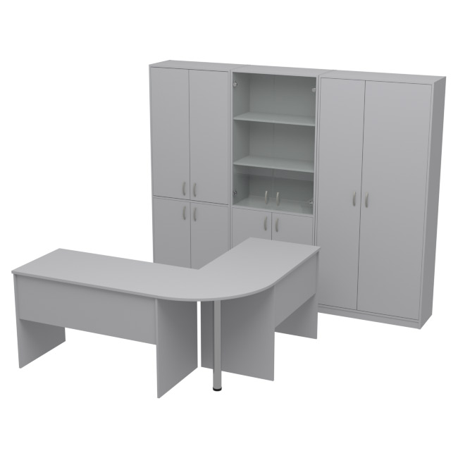 Комплект офисной мебели КП-11 цвет Светло-серый