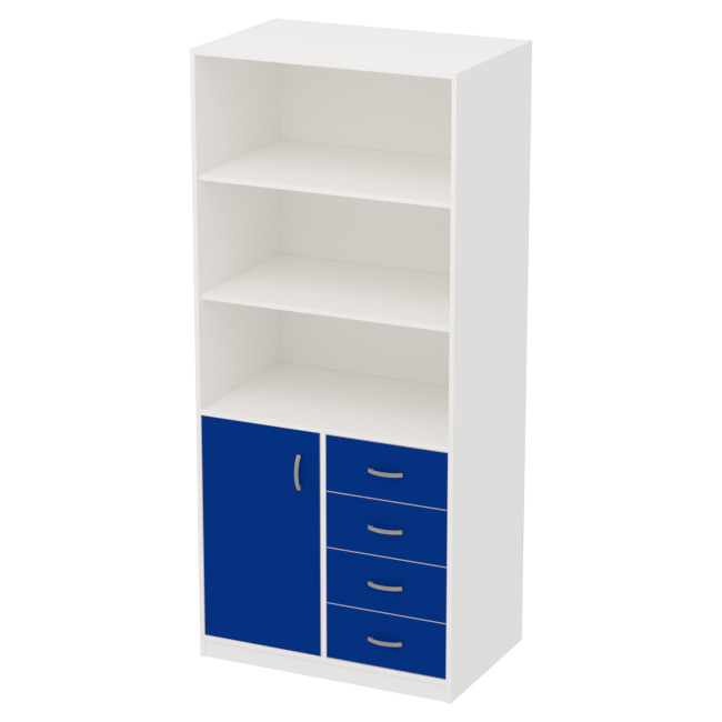 Офисный шкаф ШБ-7 цвет Белый+Синий 89/58/200 см