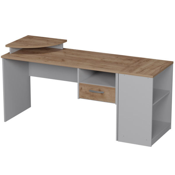 Комплект офисной мебели КП-16 цвет Серый+Дуб Крафт