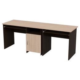 Офисный стол СК-21+СК-27 цвет Венге+Дуб Молочный