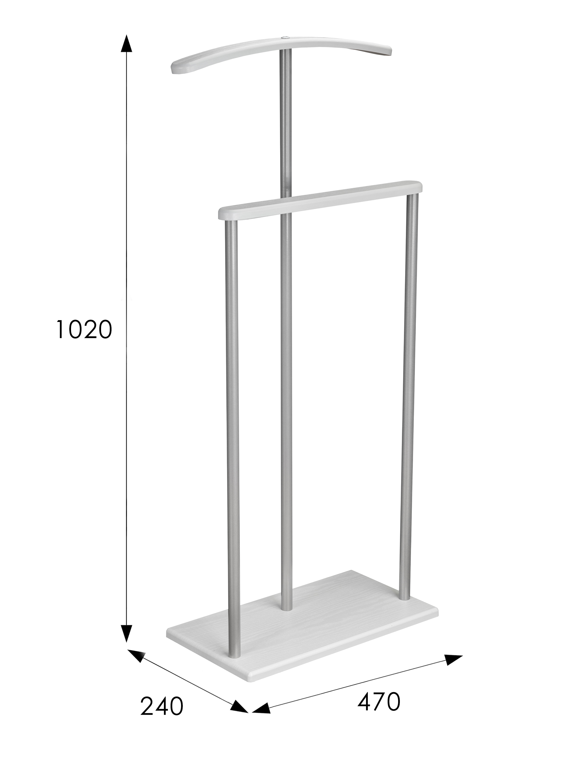 Вешалка костюмная Дэви 1 металлик/белый