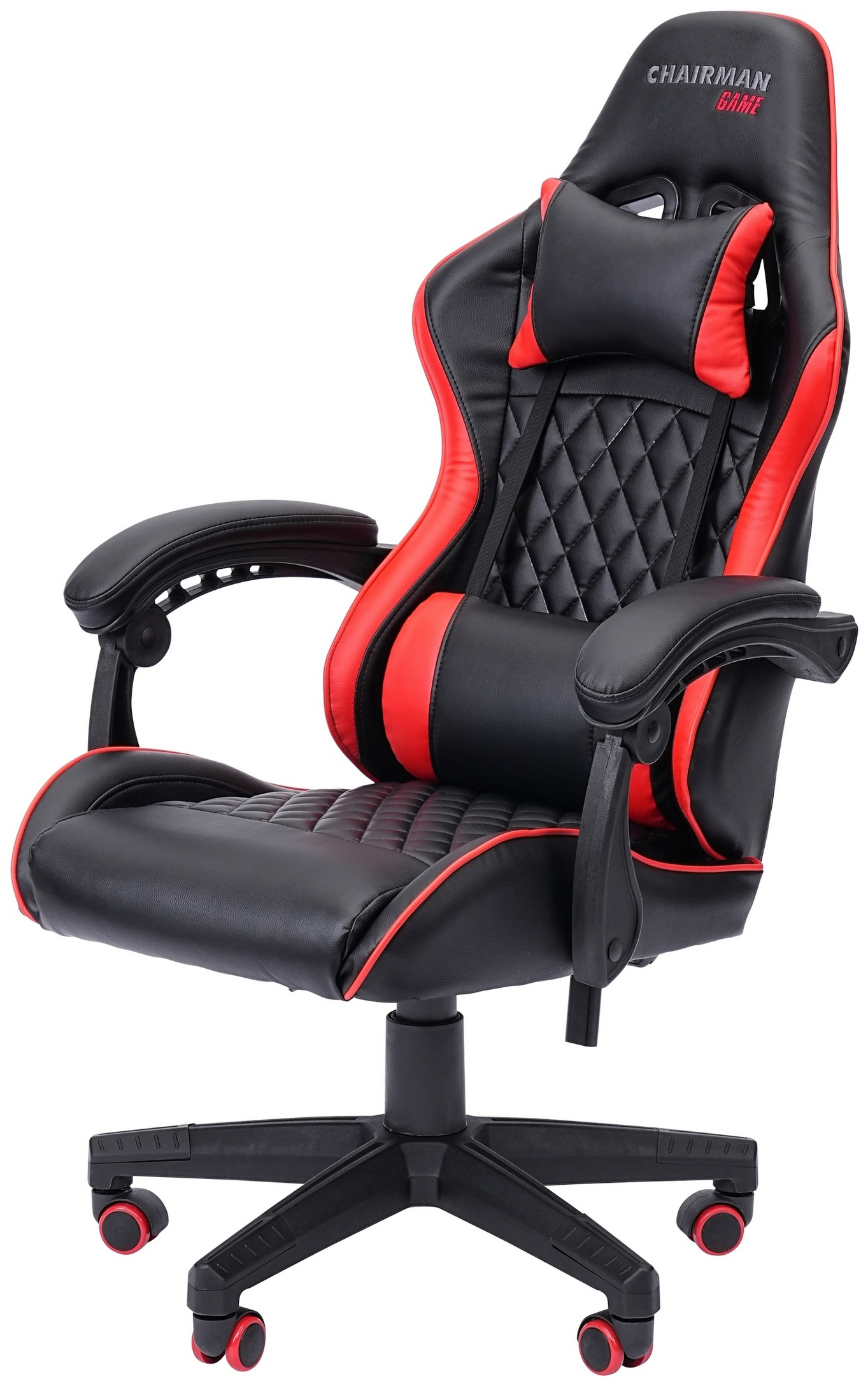 Игровое кресло CHAIRMAN CH28 экокожа черный-красный