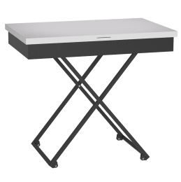 Стол универсальный трансформируемый АНДРЭ Loft ЛДСП белый/чёрный