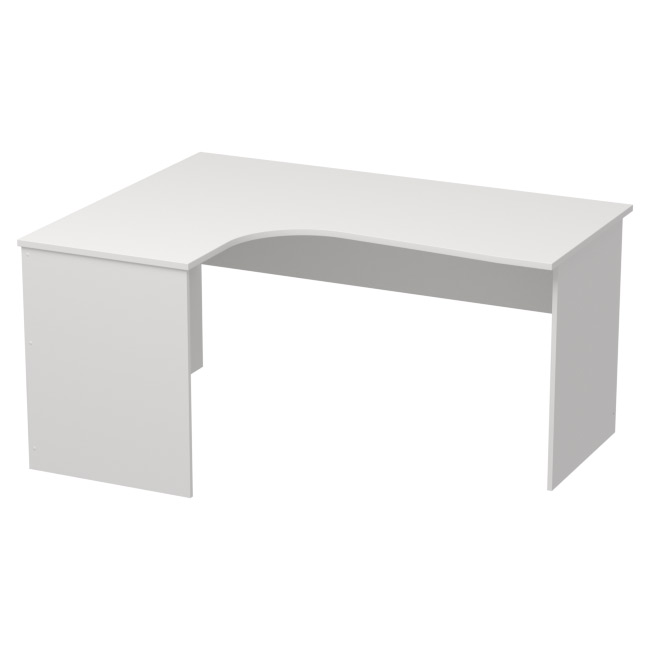 Офисный стол эргономичный белого цвета СТУ-П 160/120/76 см