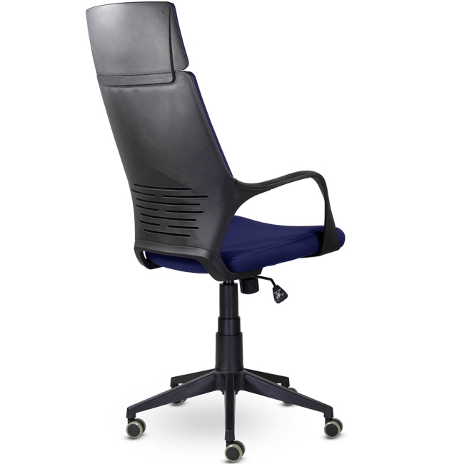 Кресло офисное IQ black plastic+синий
