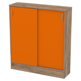 Офисный шкаф СДР-106 цвет Дуб Крафт+Оранж 106/30/120 см