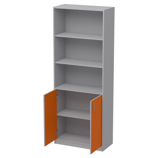 Офисный шкаф ШБ-3 Цвет Серый+Оранж 77/37/200 см