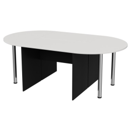 Стол для переговоров составной 210/120/76 Черный+Белый