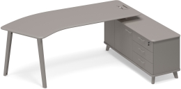 Стoл эргономичный правый на тумбе Мокко премиум ТМ М1 128 МП МП МП 236,4/159,2/75,6