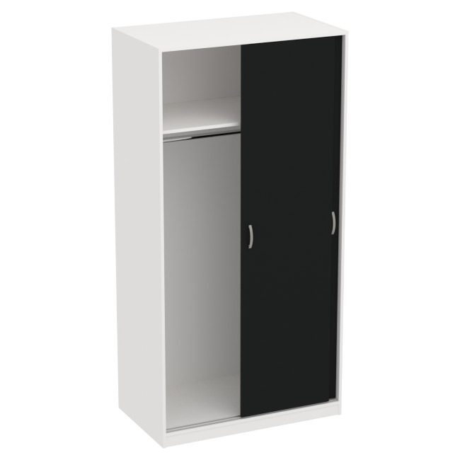 Шкаф для одежды ШК-2 цвет Белый + Черный 100/58/200