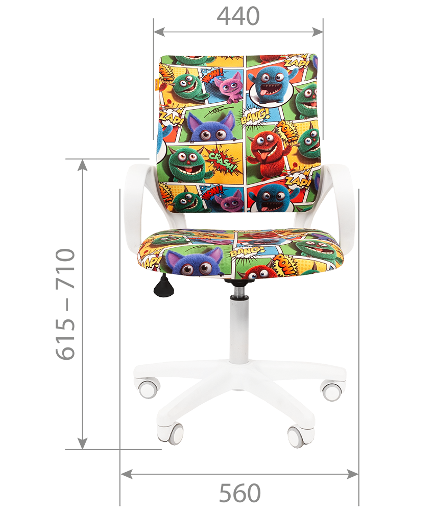 Кресло детское CHAIRMAN KIDS 103 LT Белый монстры