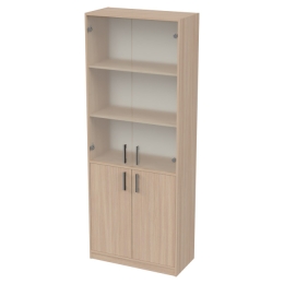 Офисный шкаф ШБ-3+А-5+С-17МВ матовый цвет Дуб Молочный 77/37/200 см