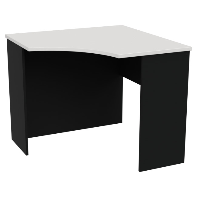 Угловой стол СТУ-19 цвет Черный+Белый 90/90/76 см