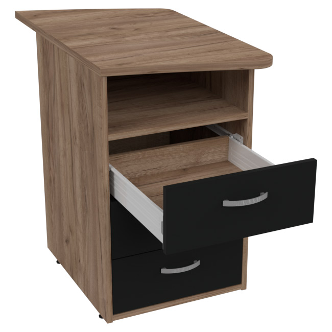 Приставная тумба ТРК-18П «Оптима 32+» Дуб Крафт+Черный