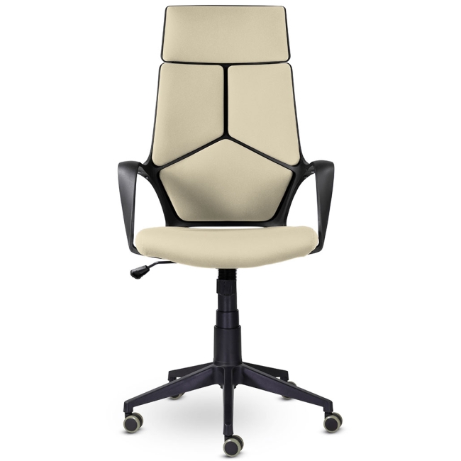 Кресло офисное IQ black plastic+песочный