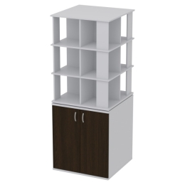 Офисный шкаф ШУВ-3 цвет Серый + Венге 77/77/200 см