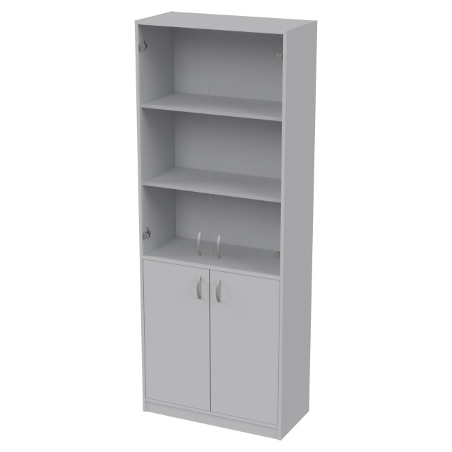 Офисный шкаф ШБ-3+А-5 прозр. цвет Серый 77/37/200