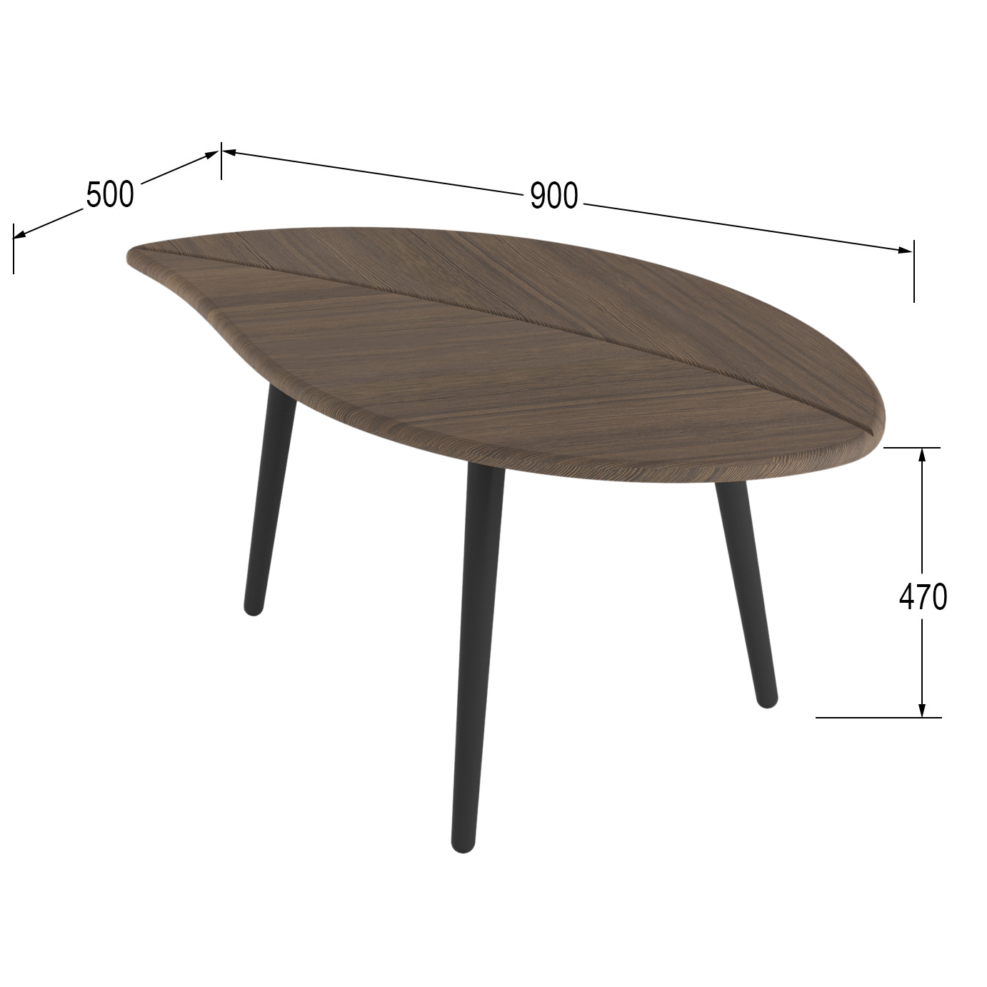 Стол журнальный Берли (12 мм) акация