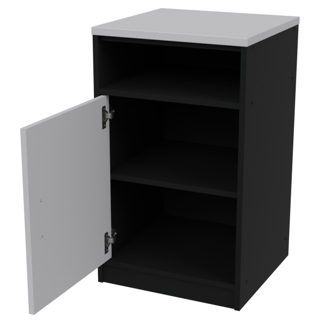 Офисная приставная тумба ТСС-27-5+С46 цвет Черный + Серый 45/44/76 см