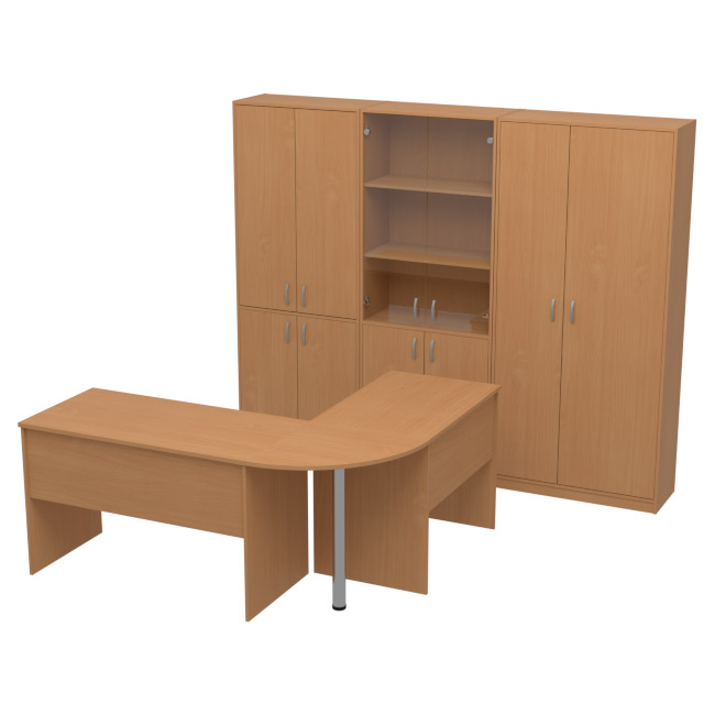 Комплект офисной мебели КП-11 цвет Бук Бавария