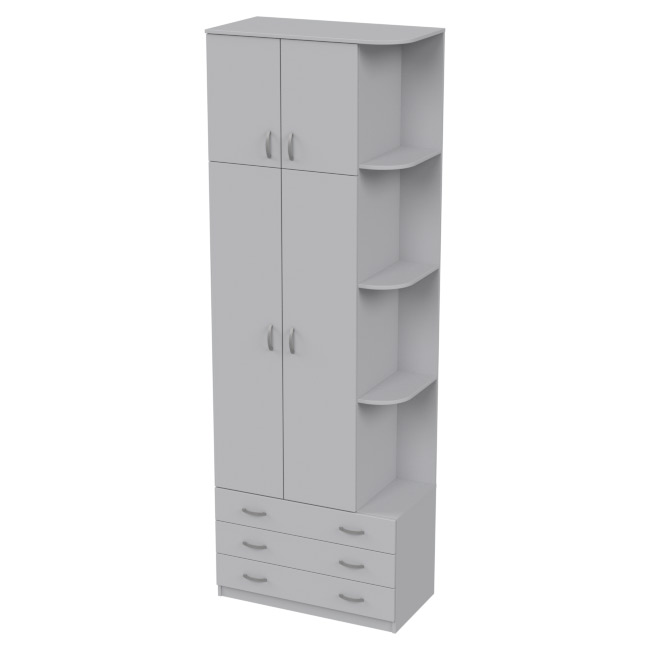 Офисный шкаф для одежды ШО-45 цвет Серый 89/45/260 см