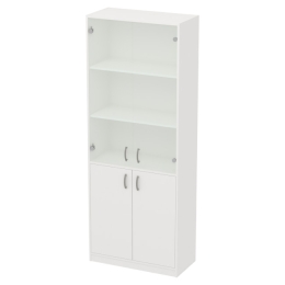 Офисный шкаф ШБ-3+А5 матовый цвет Белый 77/37/200 см
