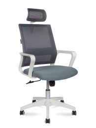 Офисное кресло эконом Бит белый+серый