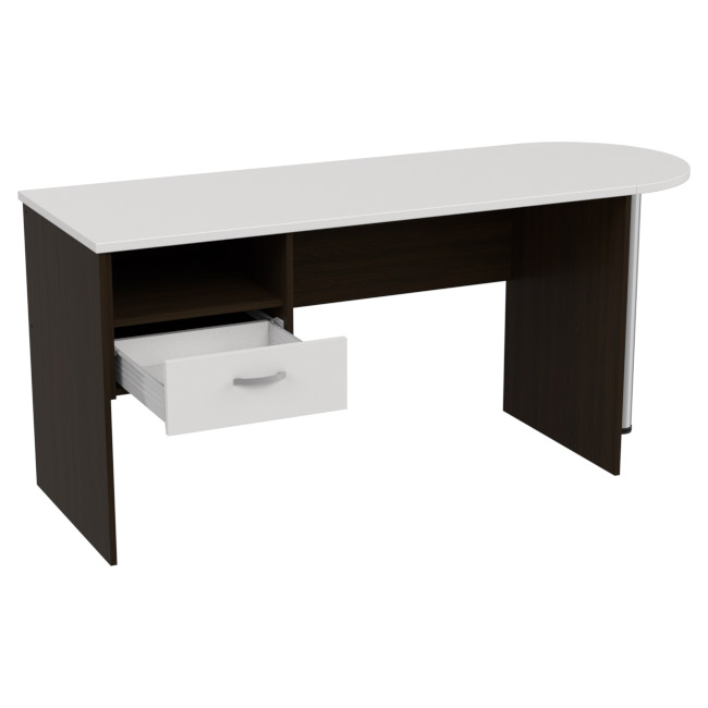 Стол с приставкой КП-1 цвет Венге+Белый