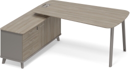 Стoл на опорной тумбе левый для руководителя Мокко-Вяз ТМ М1 115 МП ВЛ ВЛ 196,4/169,2/75,6