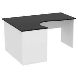 Стол для офиса СТУ-П цвет Белый + Черный 160/120/76 см