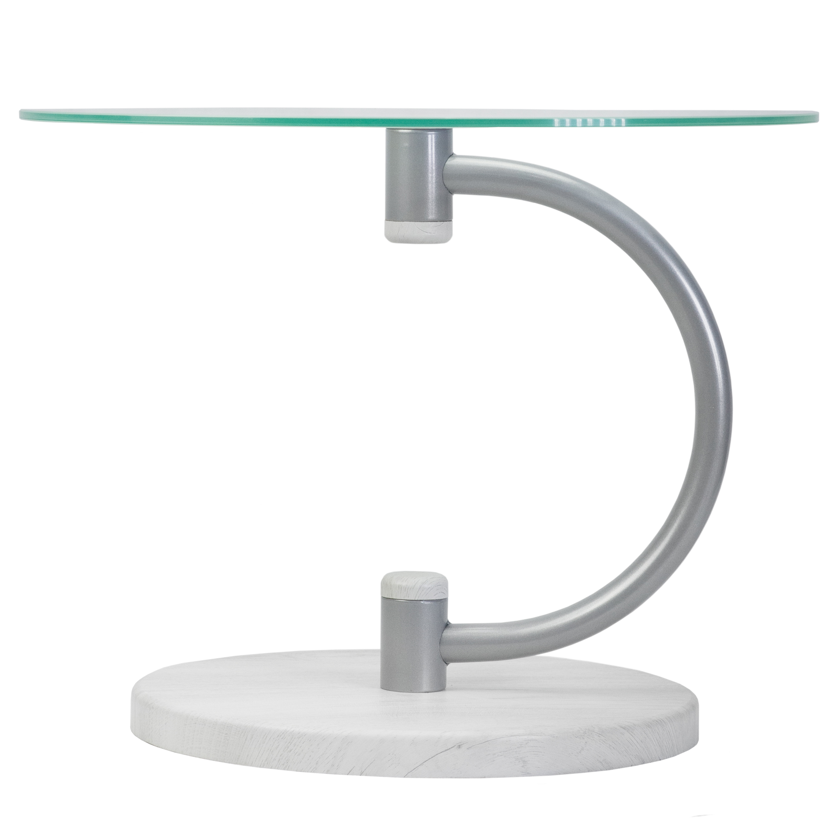 Стол журнальный Дуэт 13Н металлик/дуб дымчатый/прозр