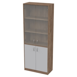 Офисный шкаф ШБ-3+А-5 матовый цвет Дуб Крафт+Серый 77/37/201