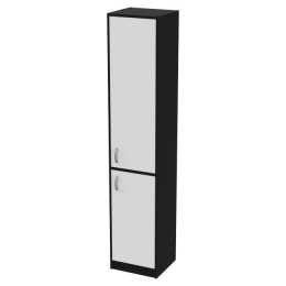 Офисный шкаф СБ-3+ДВ-61Л Черный + Белый 40/37/200