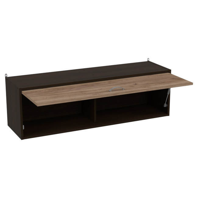 Навесная полка ПП-56+ДВ-56 цвет Венге+Дуб Крафт 120/33/37 см