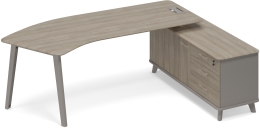 Стoл эргономичный правый на тумбе Мокко-Вяз ТМ М1 128 МП ВЛ ВЛ 236,4/159,2/75,6