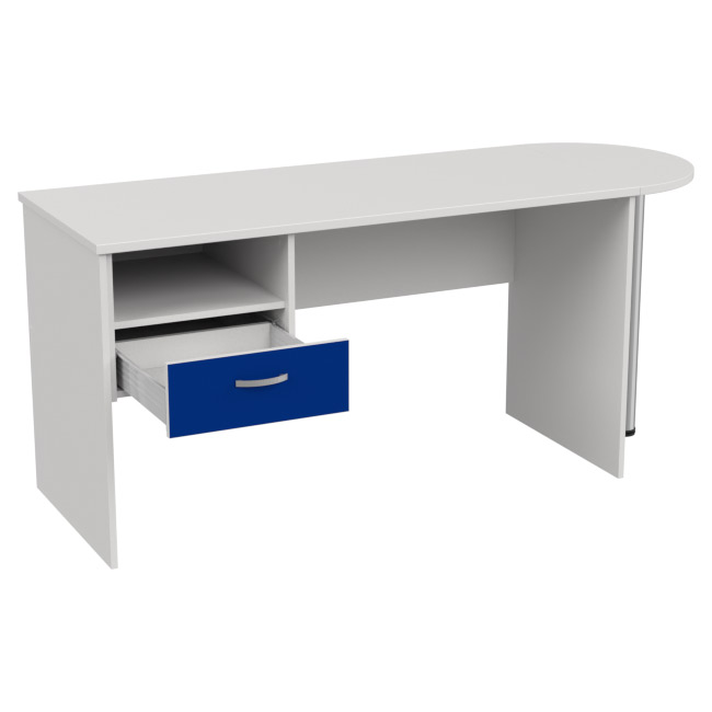Стол с приставкой КП-1 цвет Белый+Синий