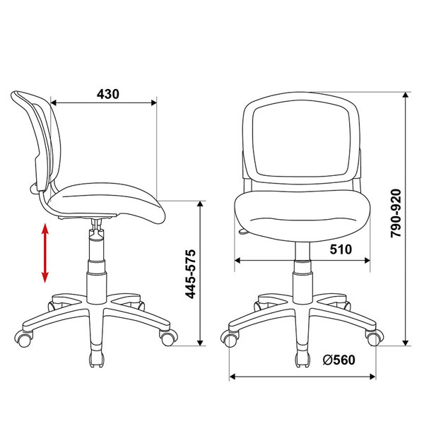 Офисное кресло эконом CH-296/BL/15-10