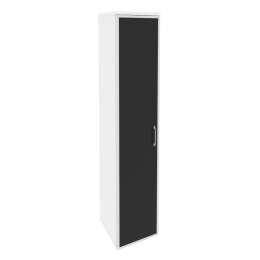 Шкаф высокий узкий левый O.SU-1.10 R L black Белый бриллиант 40/42/197