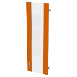 Дверь в рамке ДВ-62 Оранжевый + кромка Серый стекло прозрачное 36,5/1,6/113,1