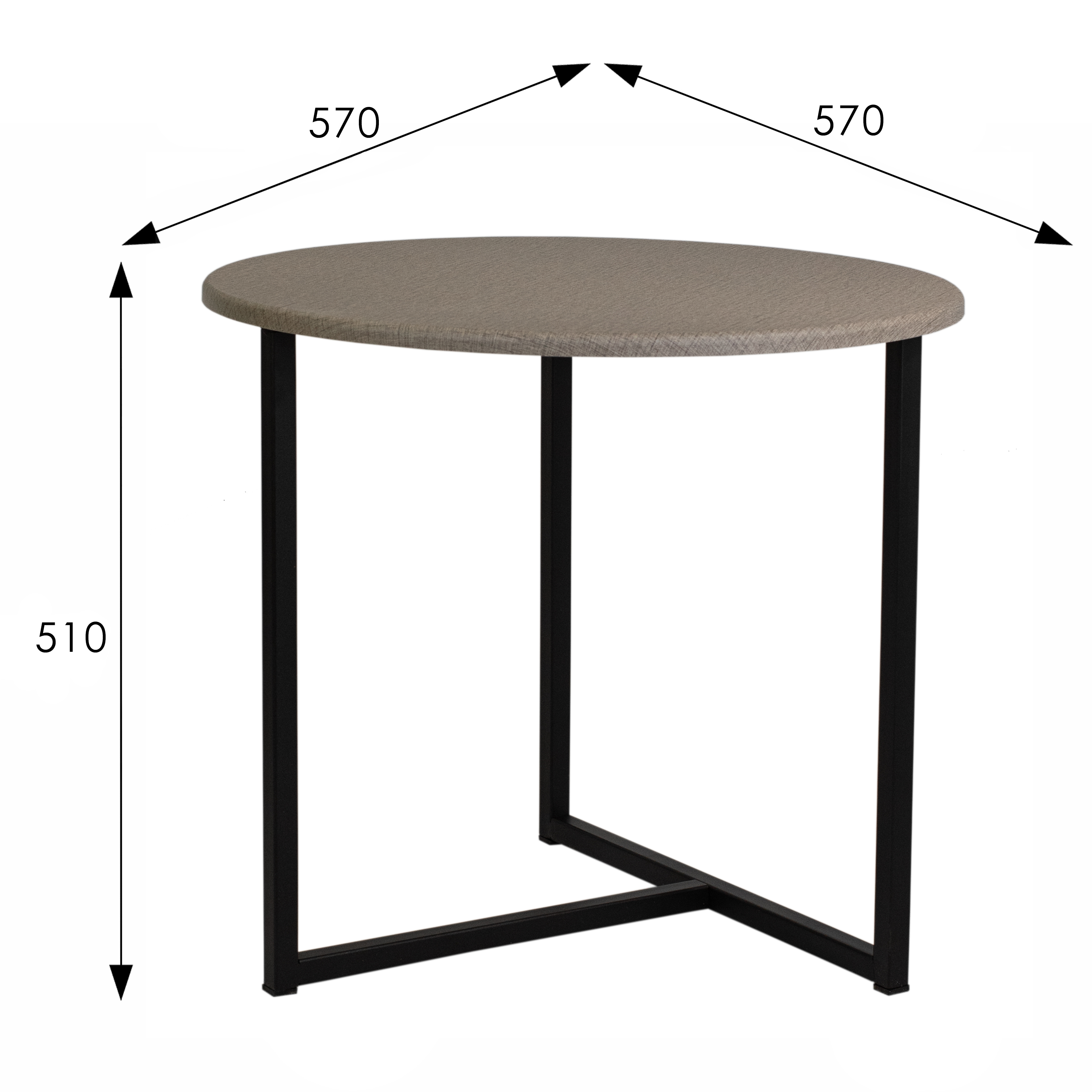 Стол журнальный BeautyStyle 27 текстиль темный/черный