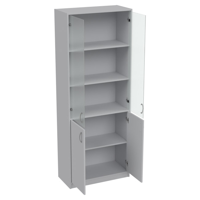 Офисный шкаф ШБ-3+А-5 матовый цвет Серый 77/37/200 см