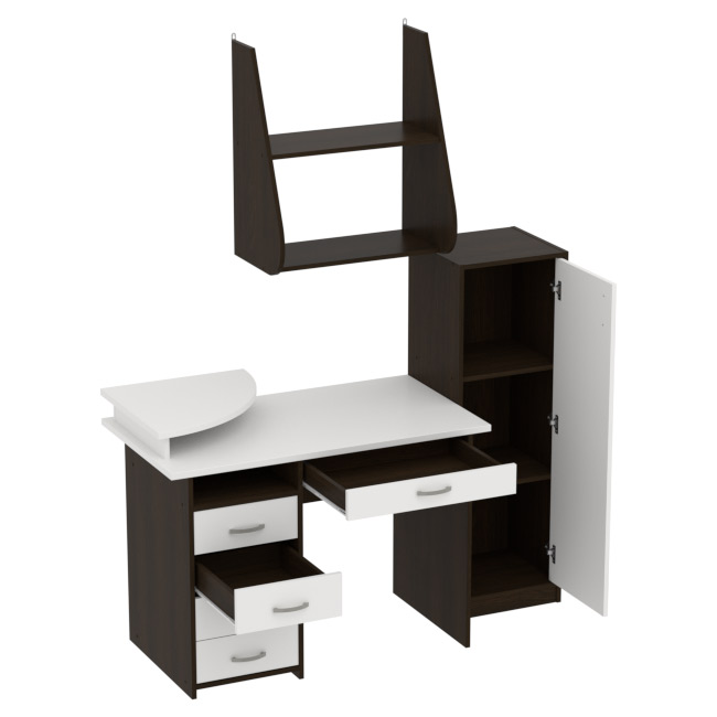 Комплект офисной мебели КП-14 цвет Венге+Белый