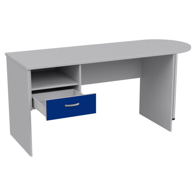 Стол с приставкой КП-1 цвет Серый+Синий