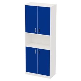 Офисный шкаф цвет Белый+Синий ШБ-4 77/37/200 см
